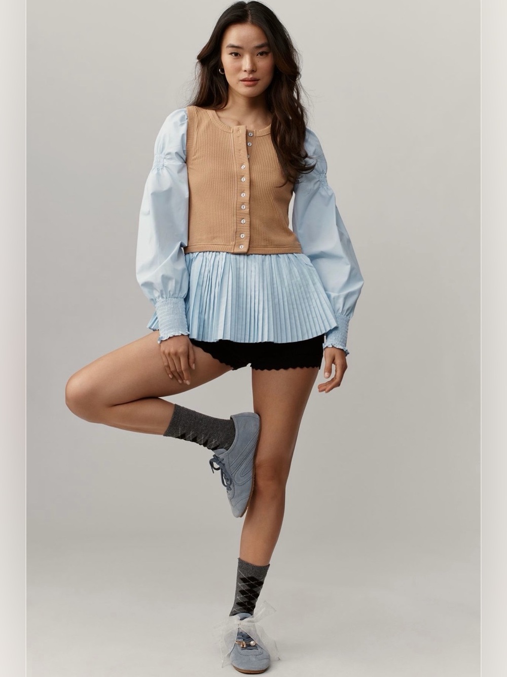 By Anthropologie layered twofer long sleeve top